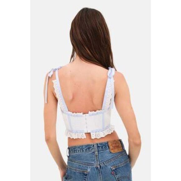For Love and Lemons Patricia Butterfly Corset Top White Size L NWT - Picture 3 of 5